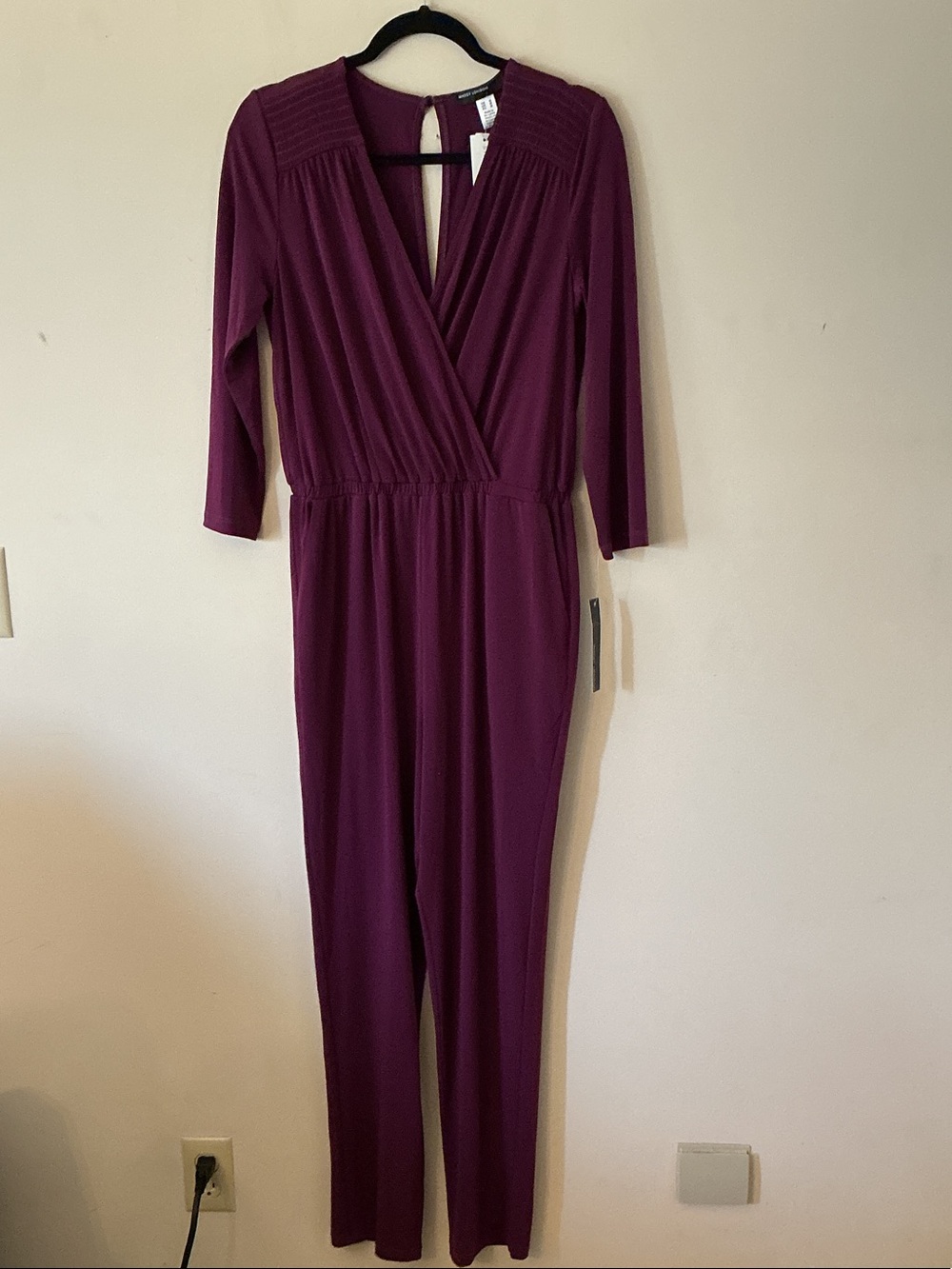 Maggy London Plum Wrap-Front Jumpsuit